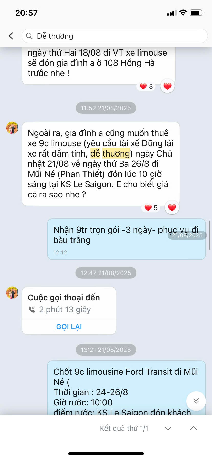 Khách hàng quay trở lại sử dụng dịch vụ Tân Triều Travel