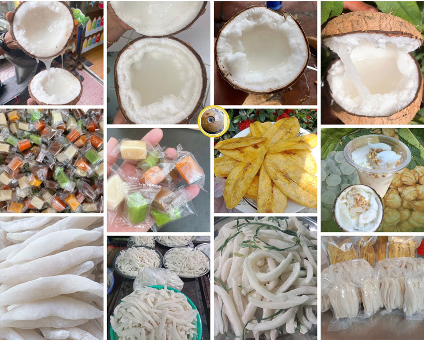 Các sản phẩm từ dừa Sáp Trà Vinh