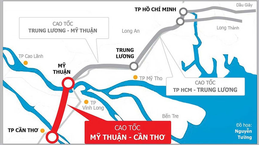 Bảng đồ cao tốc Mỹ Thuận Cầu Thơ 