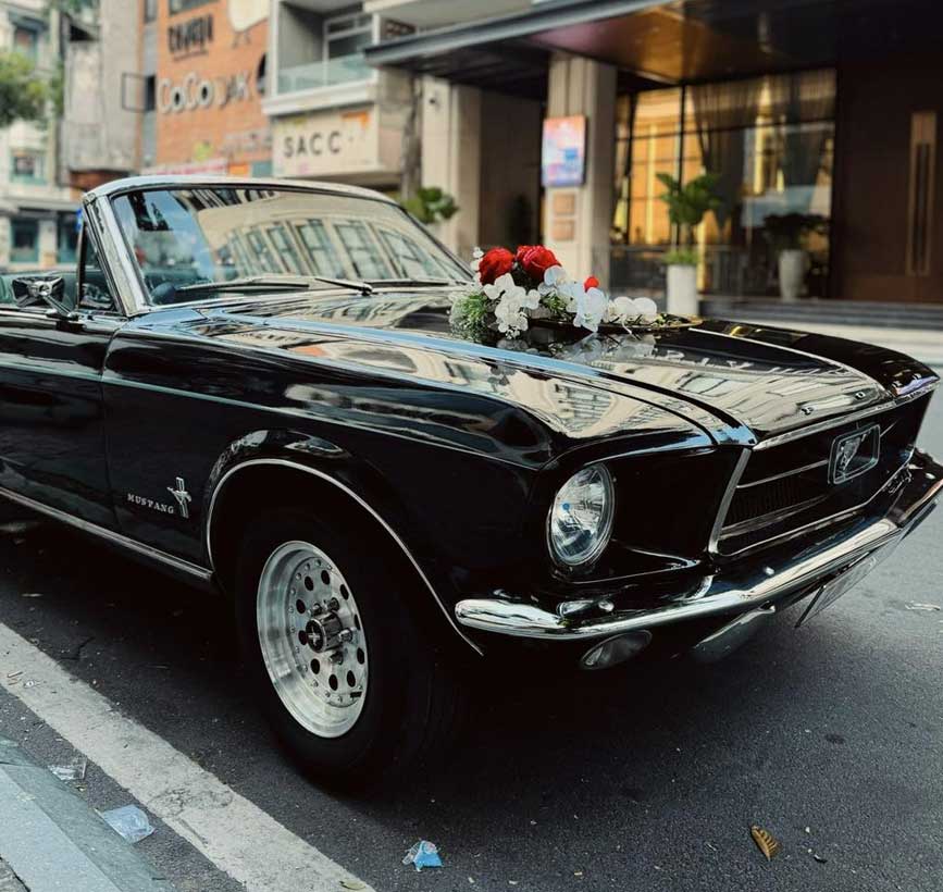 Ấn tượng màu đen huyền bí của xe cổ Mustang