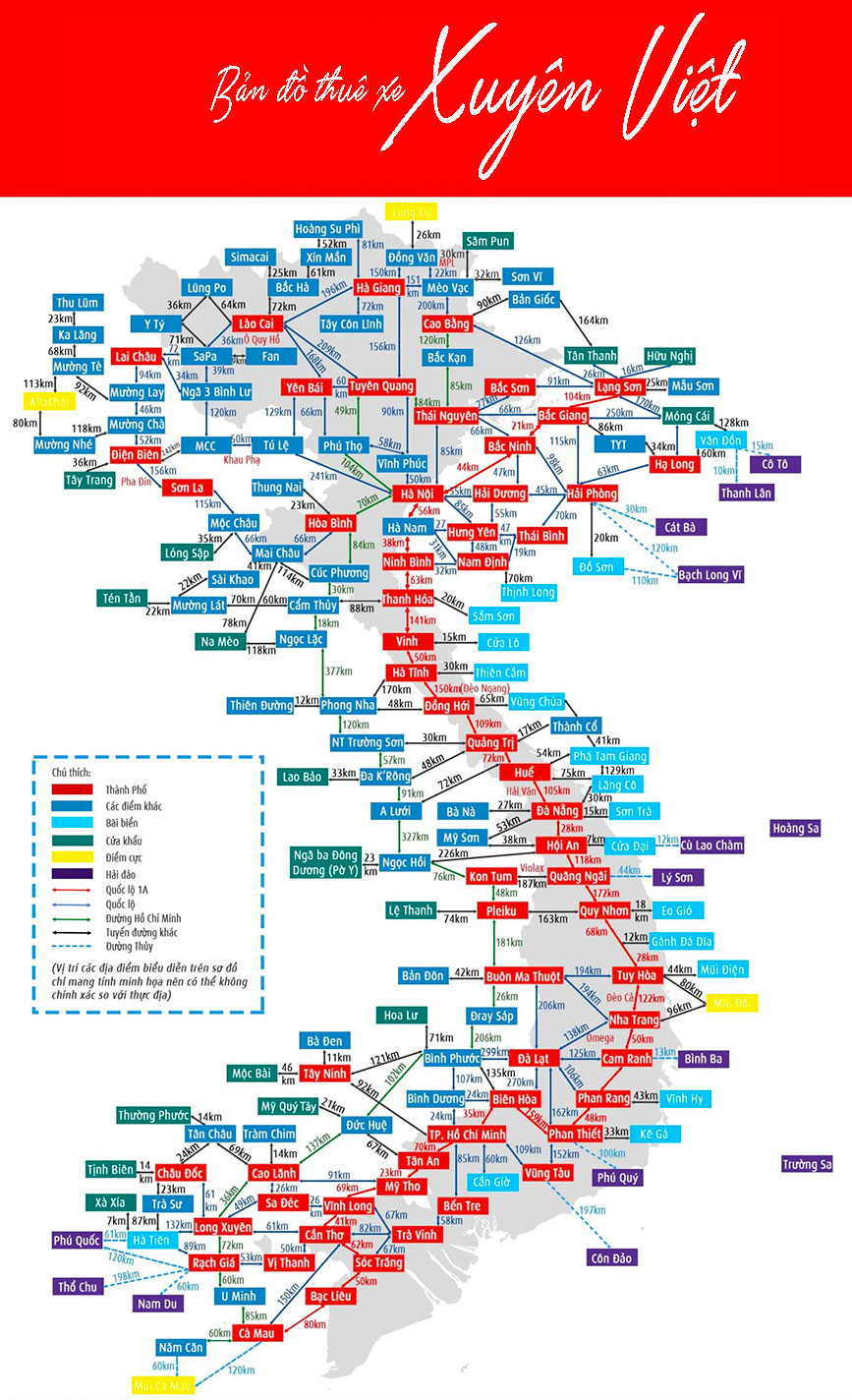 Bản đồ Xuyên Việt cần thiết cho chuyến đi của bạn