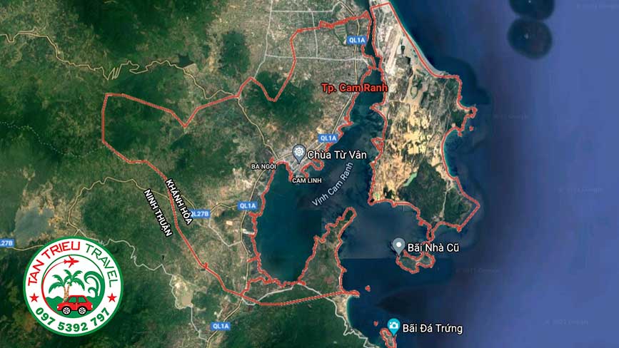 Bản đồ tổng quan các đảo và các xã tại huyện Cam Ranh - Khánh Hòa