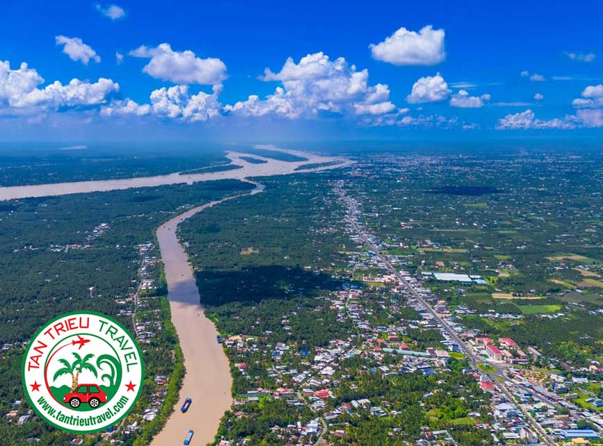 Cảnh đẹp Chợ Gạo từ trên cao