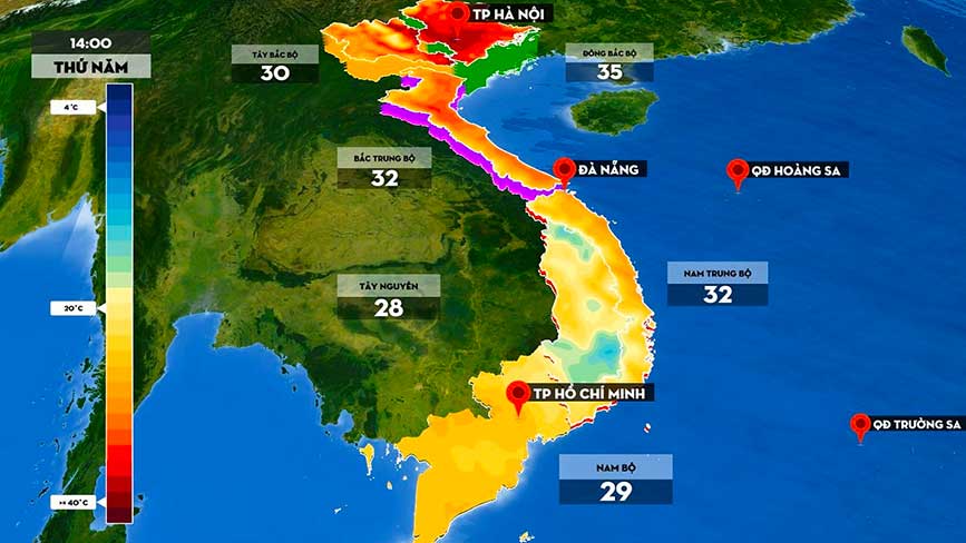 Cập nhật thời tiết thường xuyên trong chuyến đi Xuyên Việt của bạn