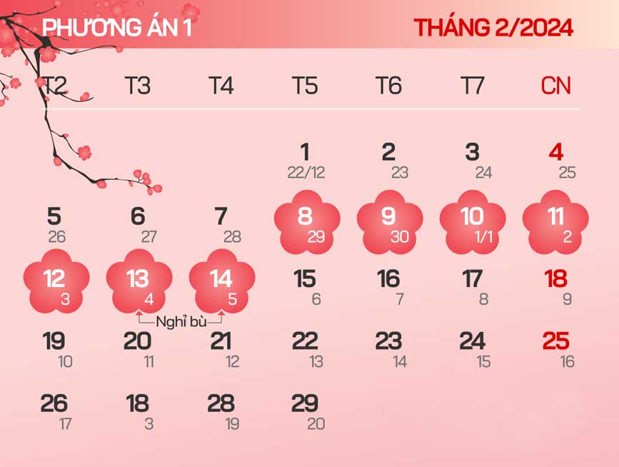 Lịch nghỉ tết đã trình thủ tướng