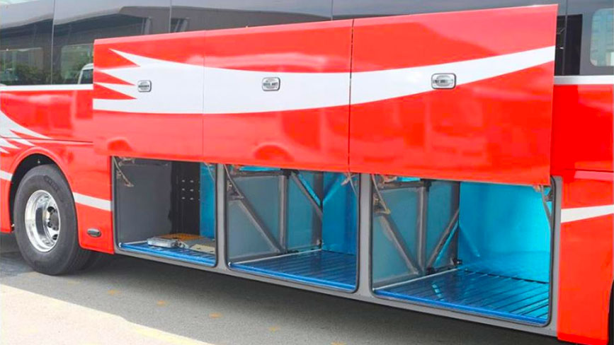 Xe giường nằm có cốp hành lý rất rộng để chở hàng và hành lý