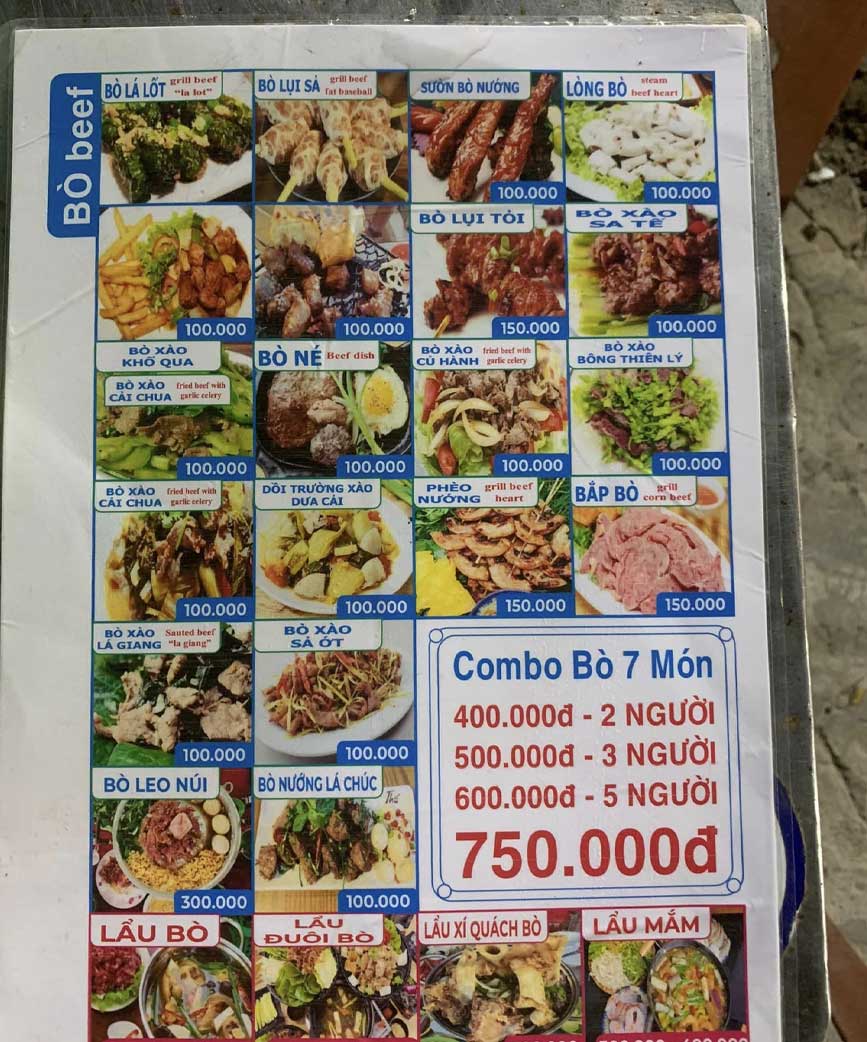 Tony Bò Bảy Món đặc sản Bò khi ngủ tại Châu Đốc