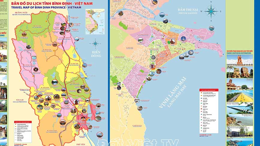Bản đồ tổng quan các địa điểm du lịch tại Quy Nhơn