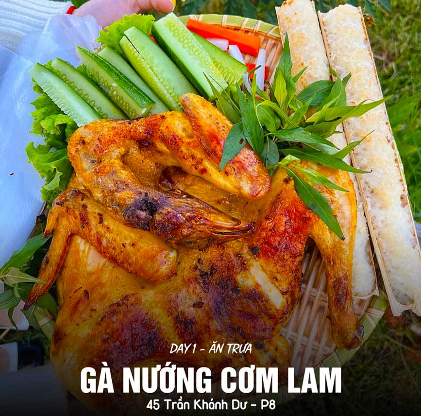 Gà nướng cơm lam, món ngon đặc sản Tây Nguyên