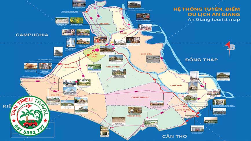 Bản đồ các điểm du lịch nổi tiếng tại An Giang